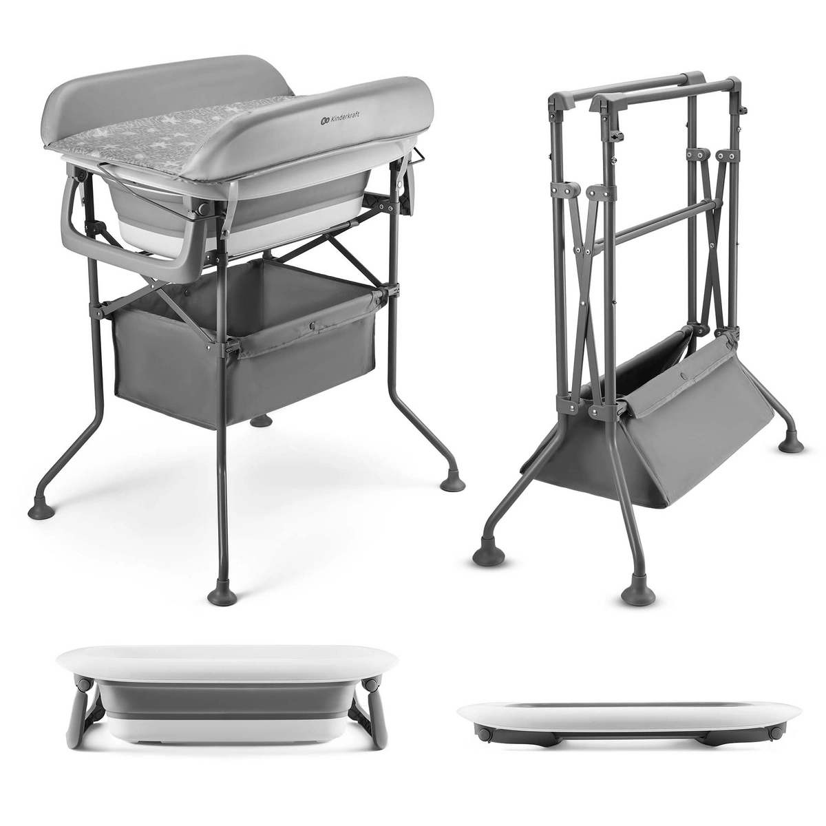 Wanienka z przewijakiem na stelażu BUBBLY szary