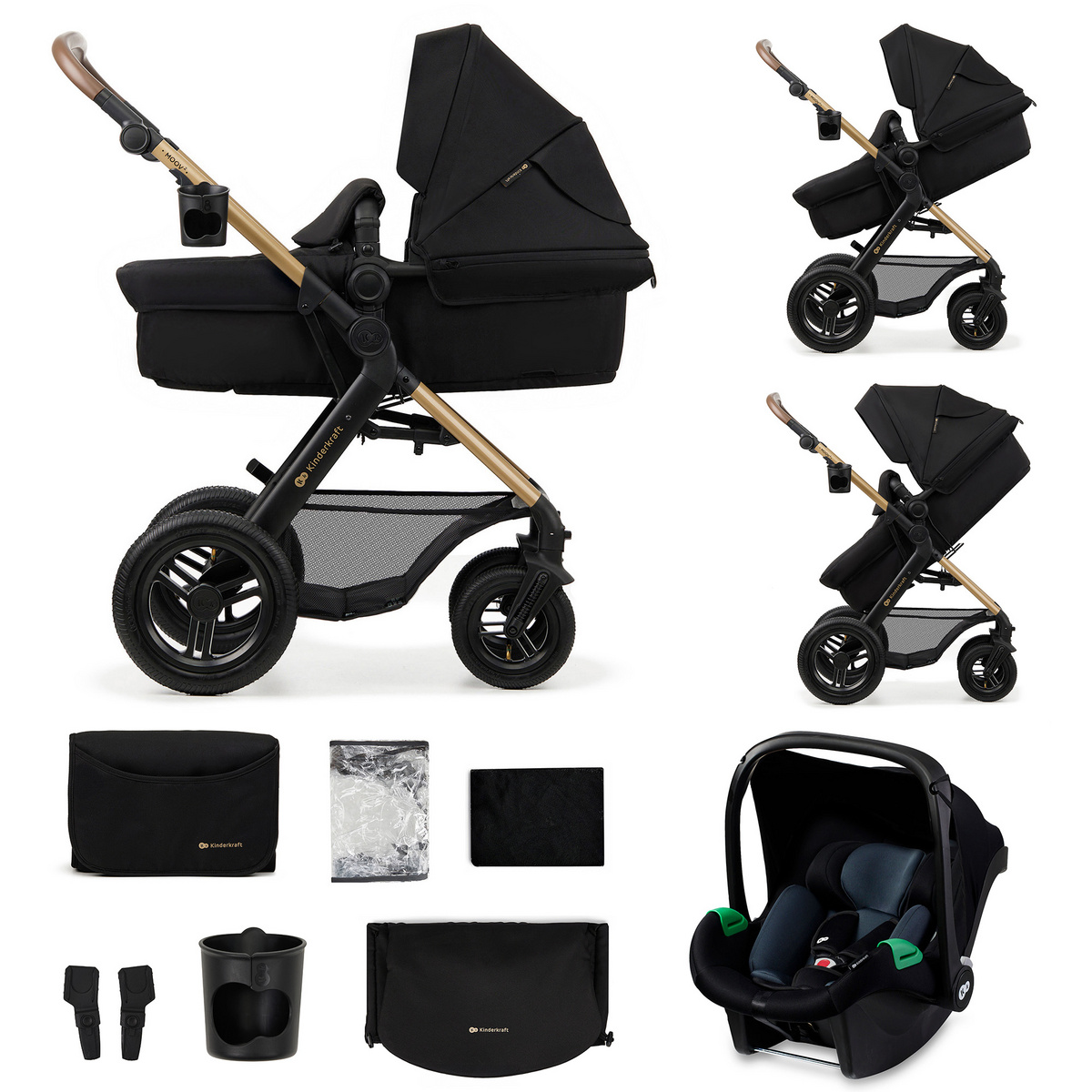 Kinderkraft Wózek wielofunkcyjny 3w1 MOOV 2 AIR czarny