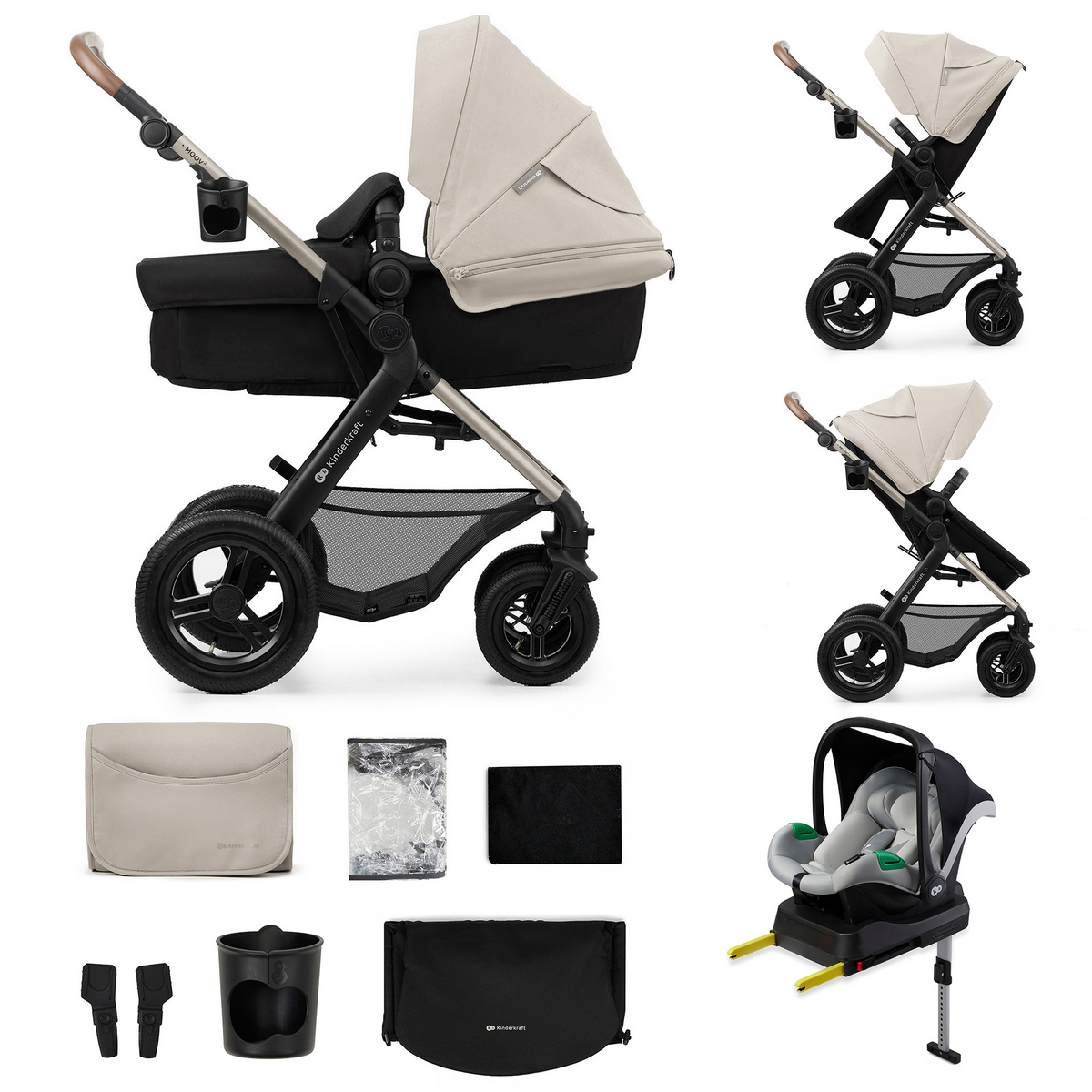 Kinderkraft Wózek dziecięcy 4w1 MOOV2 AIR szary