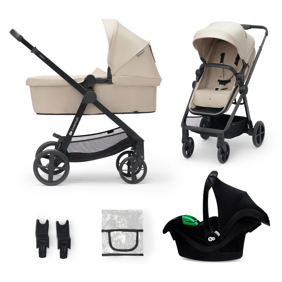 Kinderkraft Wózek dziecięcy  3w1 NEWLY beżowy