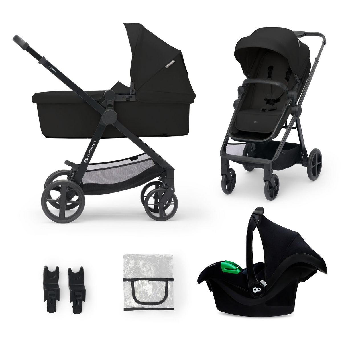 Kinderkraft Wózek dziecięcy 3w1 NEWLY czarny